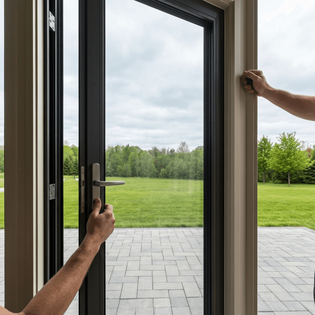 Professional glass door installation & repair project by RenoHouse in Clarington — exterior doors