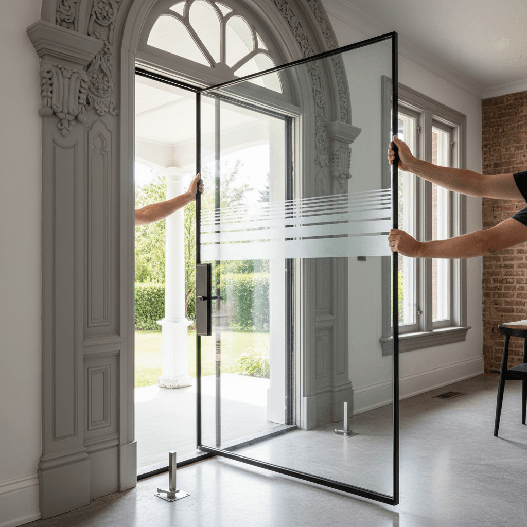 Professional glass door installation & repair project by RenoHouse in Oshawa — exterior doors