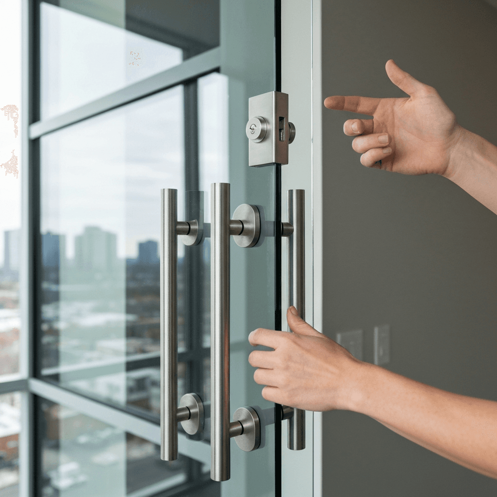 Professional glass door installation & repair project by RenoHouse in Toronto — exterior doors