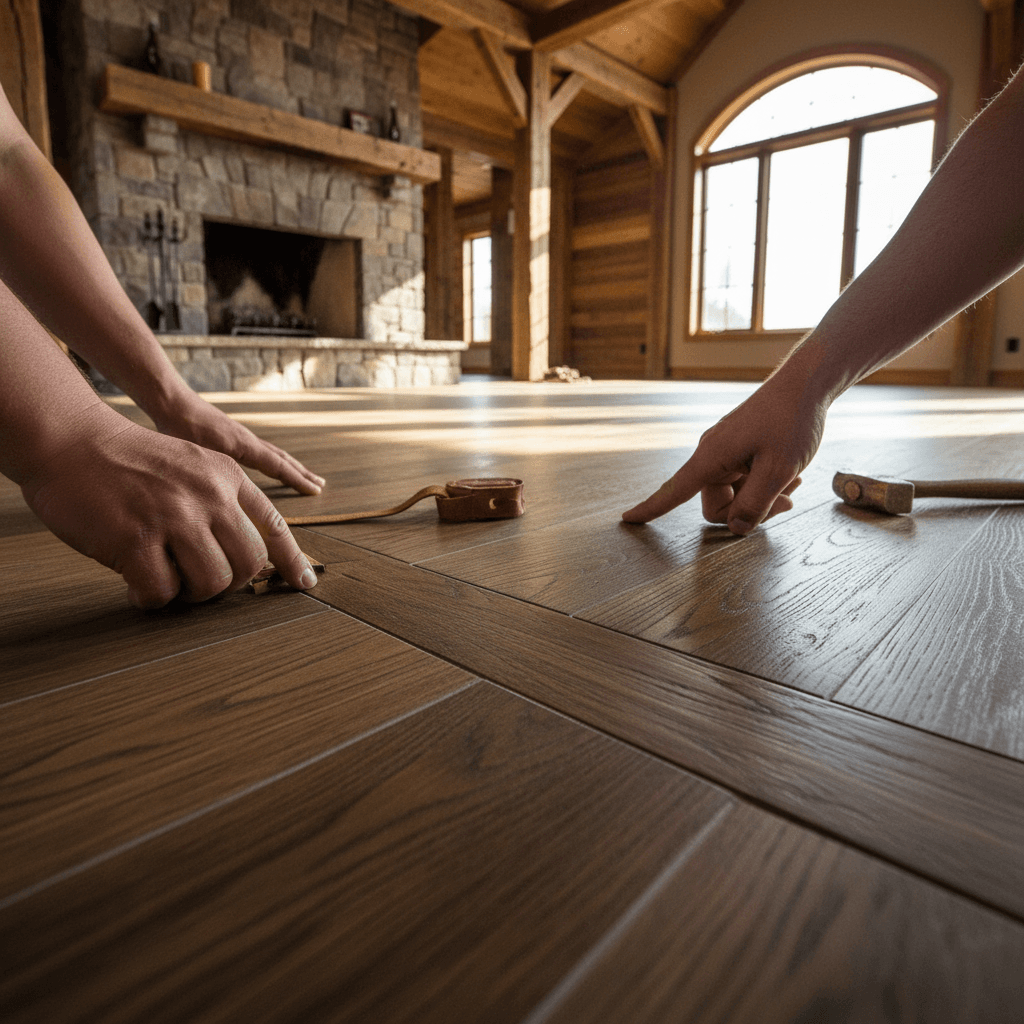 Professional hardwood flooring installation project by RenoHouse in Caledon — hardwood floors