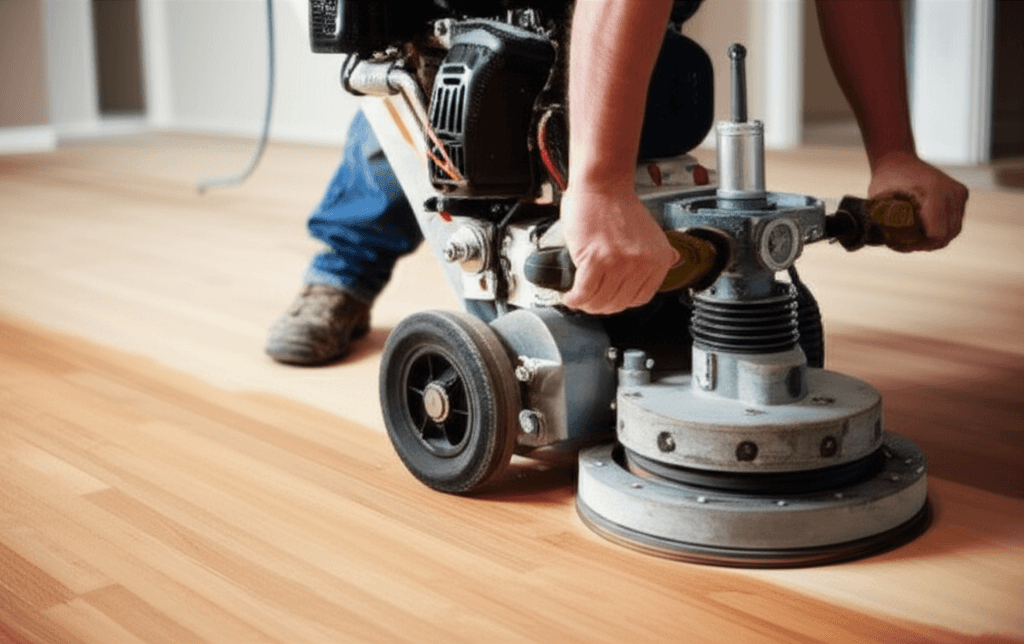 Professional hardwood floor refinishing project by RenoHouse in East Gwillimbury — hardwood floor refinishing toronto