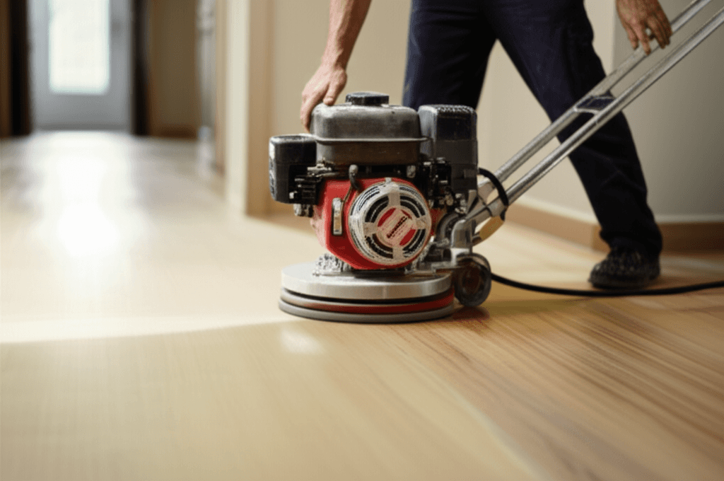 Professional hardwood floor refinishing project by RenoHouse in King City — hardwood floor refinishing toronto