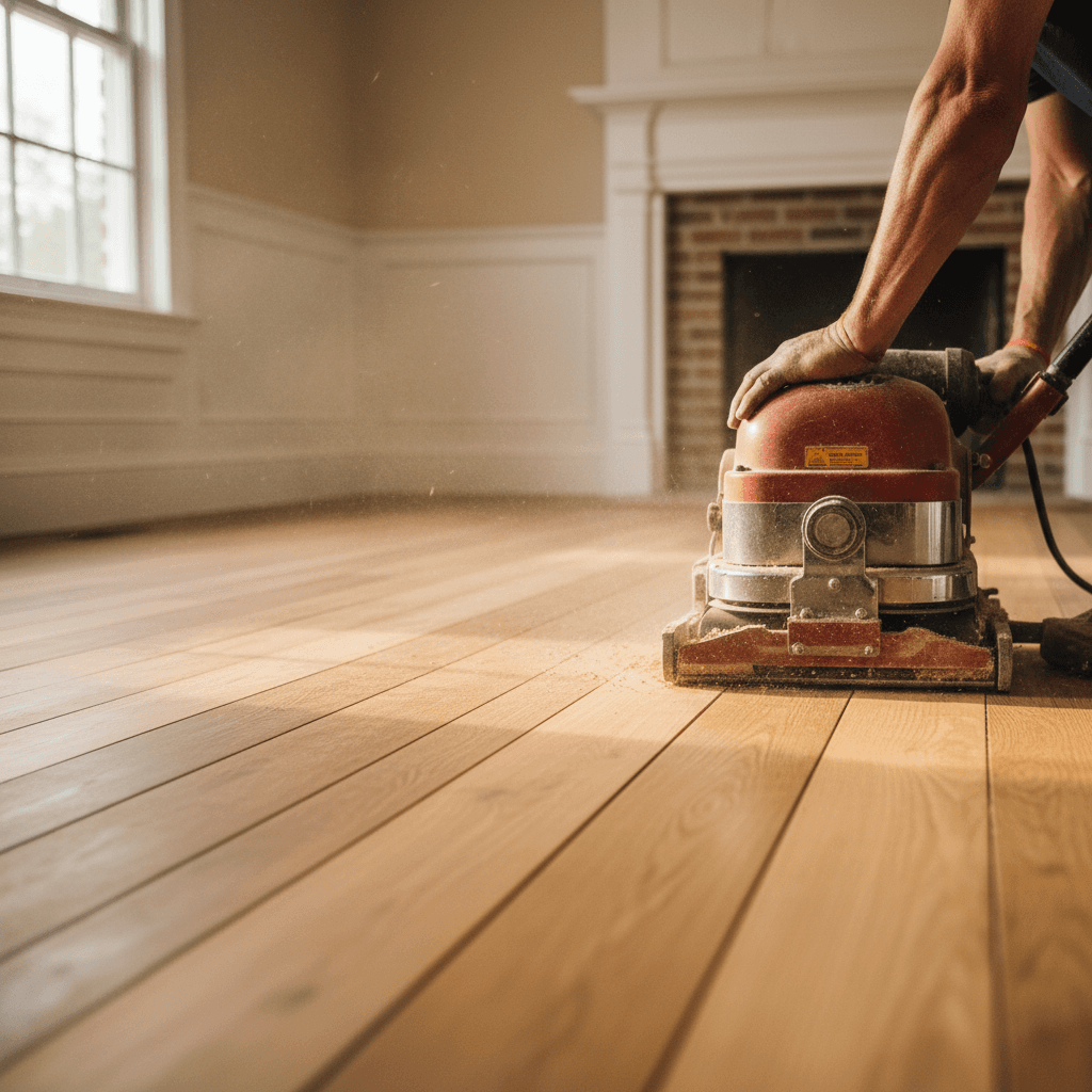 Professional hardwood floor refinishing project by RenoHouse in Newmarket — hardwood floor refinishing toronto