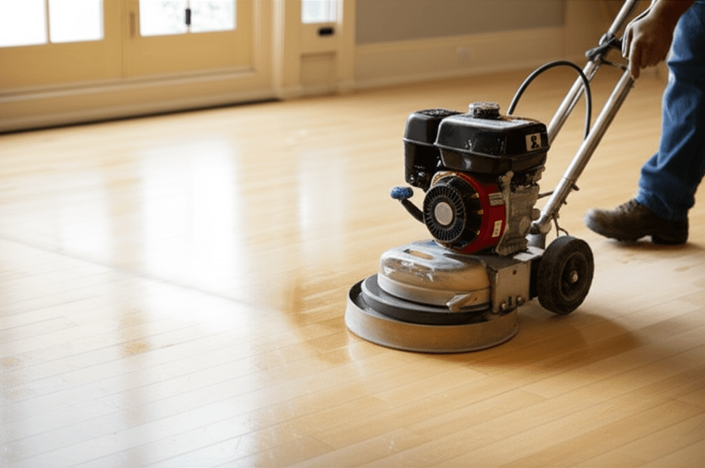 Professional hardwood floor refinishing project by RenoHouse in Oakville — hardwood floor refinishing toronto