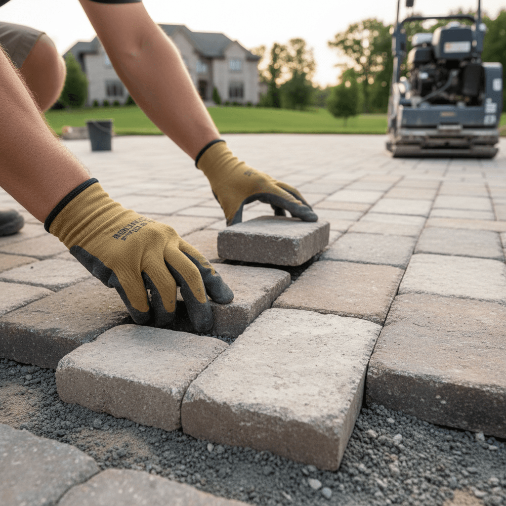 Professional interlocking driveway & patio project by RenoHouse in King City — deck boards
