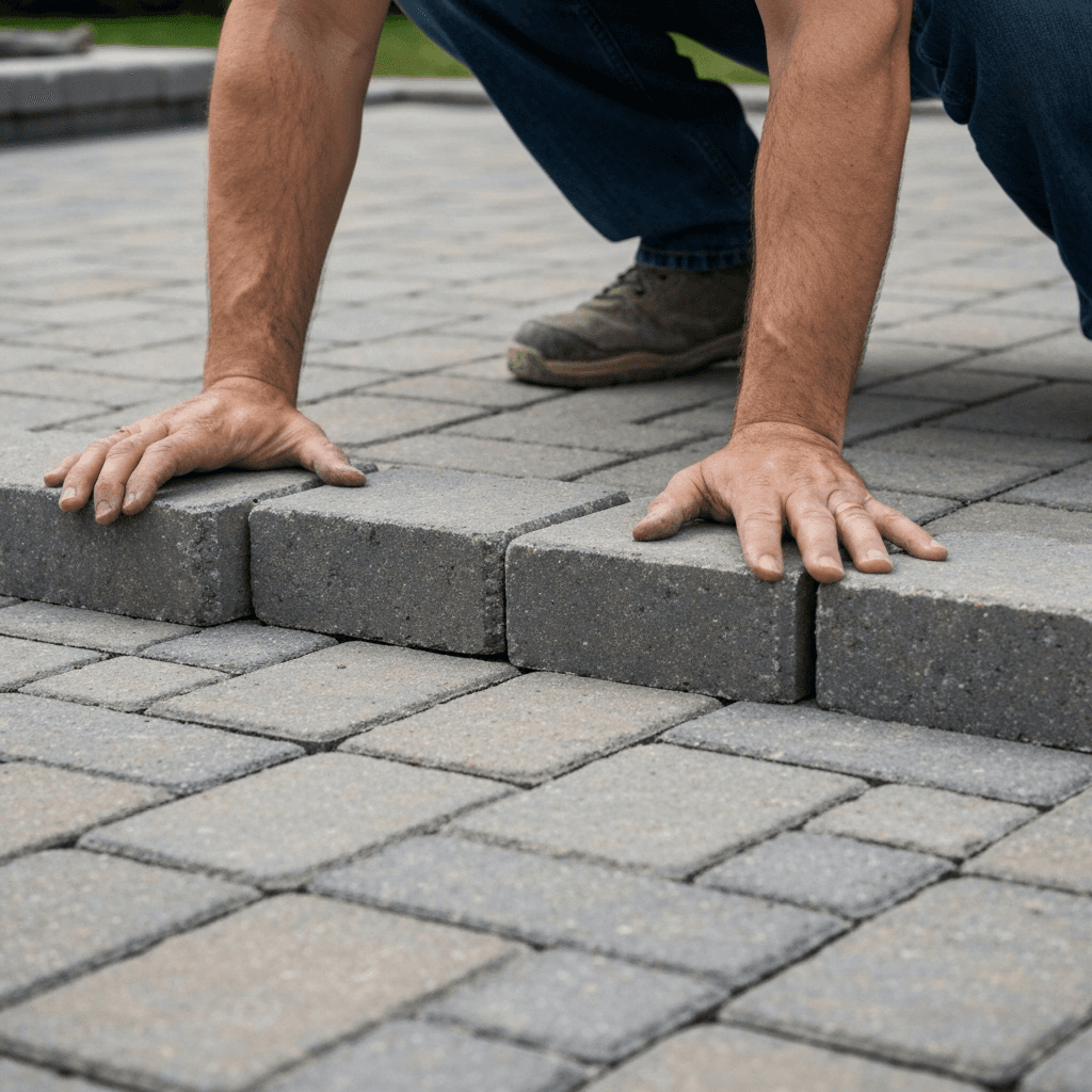 Professional interlocking driveway & patio project by RenoHouse in Scarborough — deck boards
