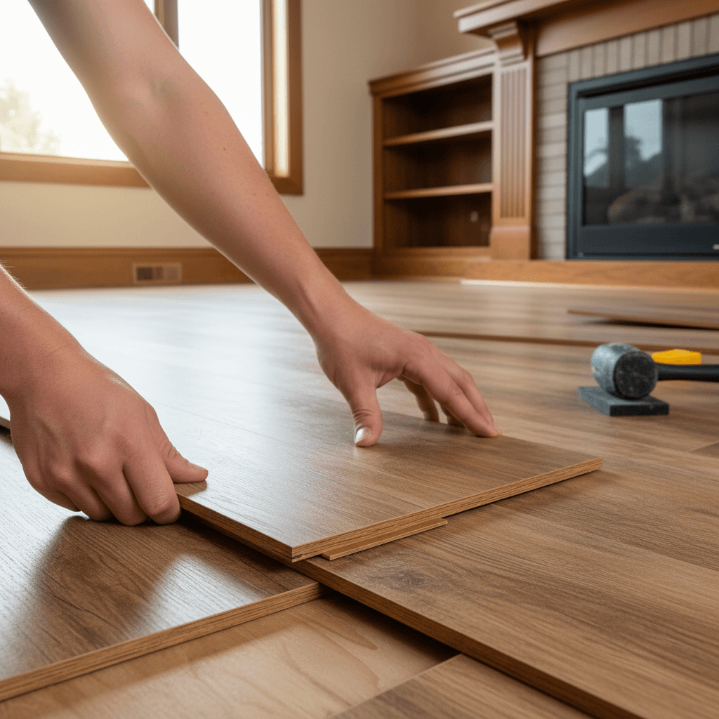 Professional laminate flooring installation project by RenoHouse in Aurora — home depot laminate flooring