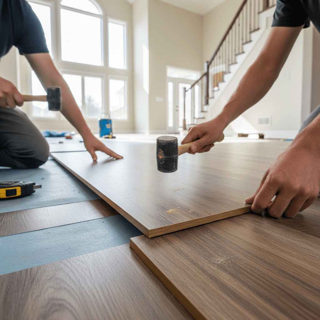 Professional laminate flooring installation project by RenoHouse in Brampton — home depot laminate flooring