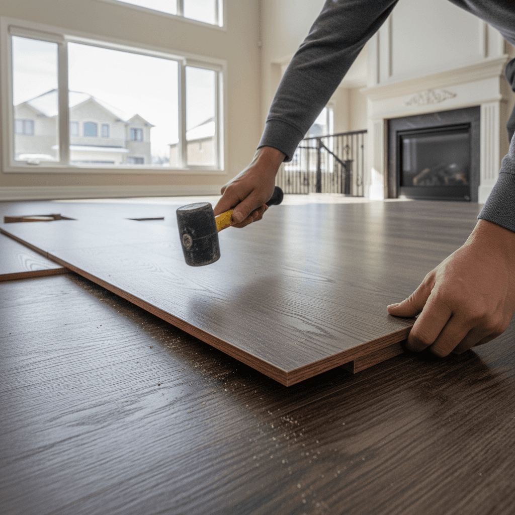 Professional laminate flooring installation project by RenoHouse in Richmond Hill — home depot laminate flooring