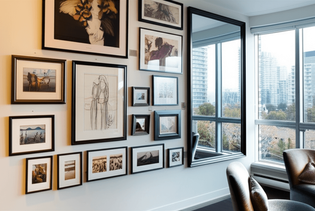 Professional picture & mirror hanging project by RenoHouse in North York — picture hanging service toronto