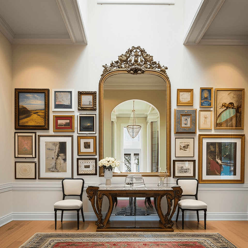 Professional picture & mirror hanging project by RenoHouse in Oakville — picture hanging service toronto