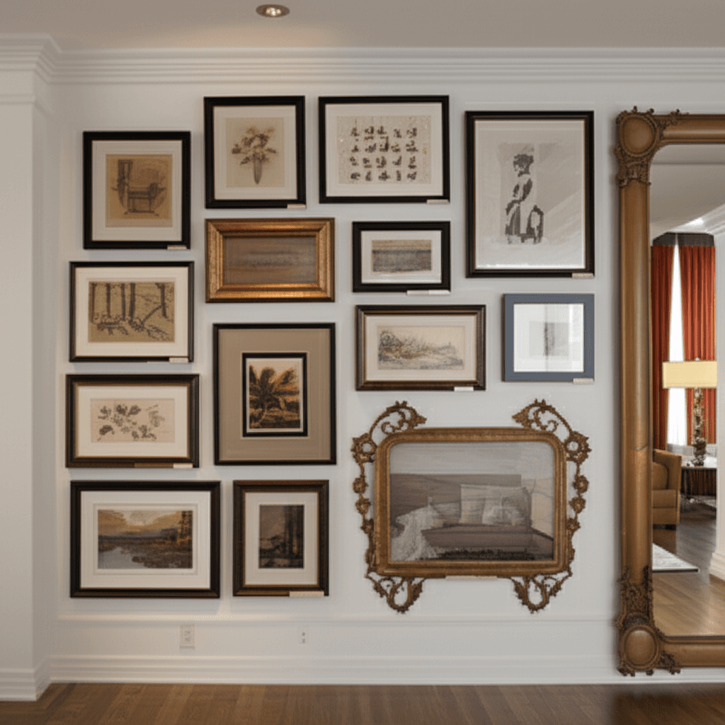 Professional picture & mirror hanging project by RenoHouse in Vaughan — picture hanging service toronto