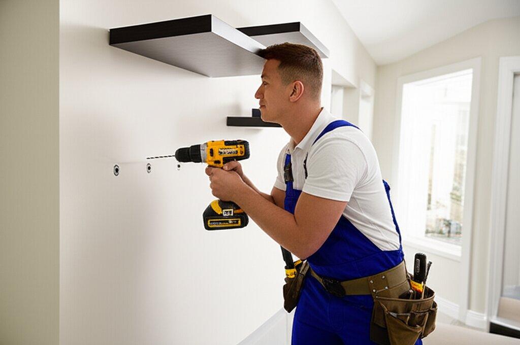 Shelf & Fixtures Installation services in Mississauga — licensed floating shelf install near me