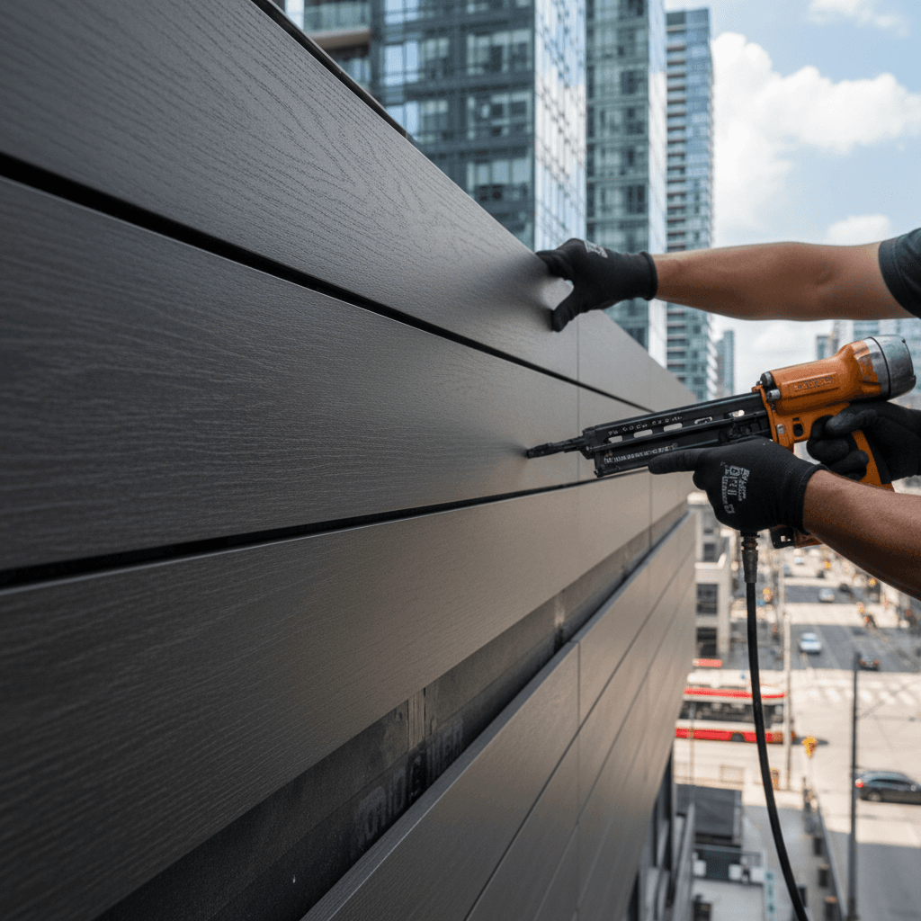 Professional siding installation & repair project by RenoHouse in Toronto — deck boards