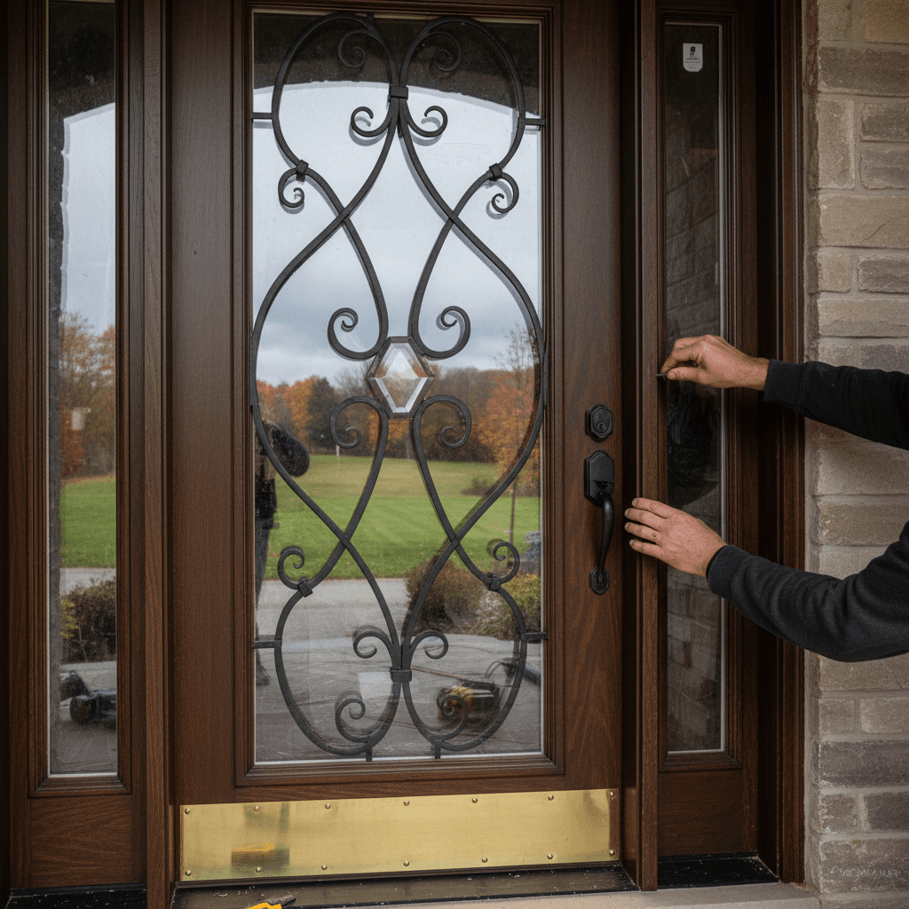 Professional storm door installation project by RenoHouse in King City — exterior doors