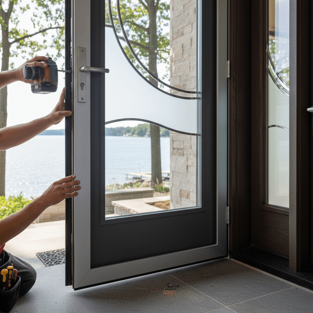 Professional storm door installation project by RenoHouse in Oakville — exterior doors