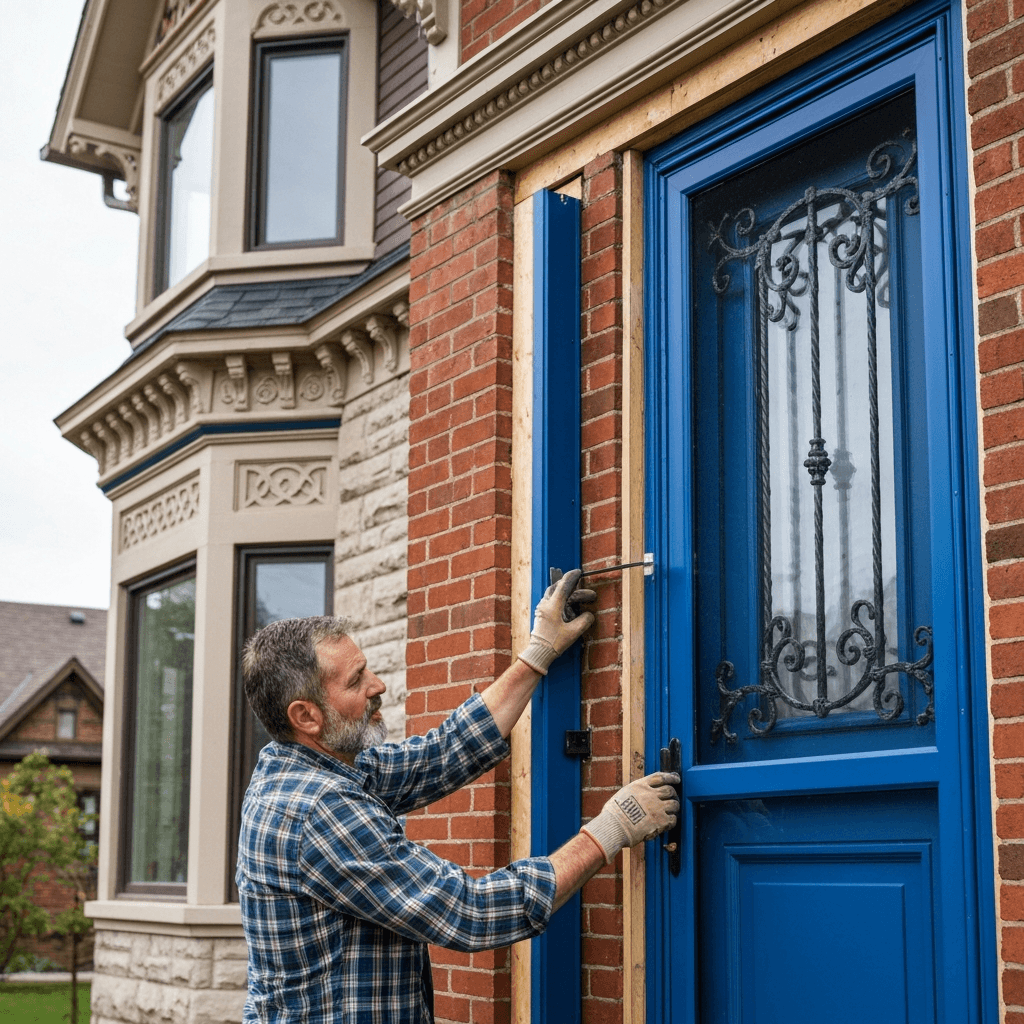 Professional storm door installation project by RenoHouse in Oshawa — exterior doors