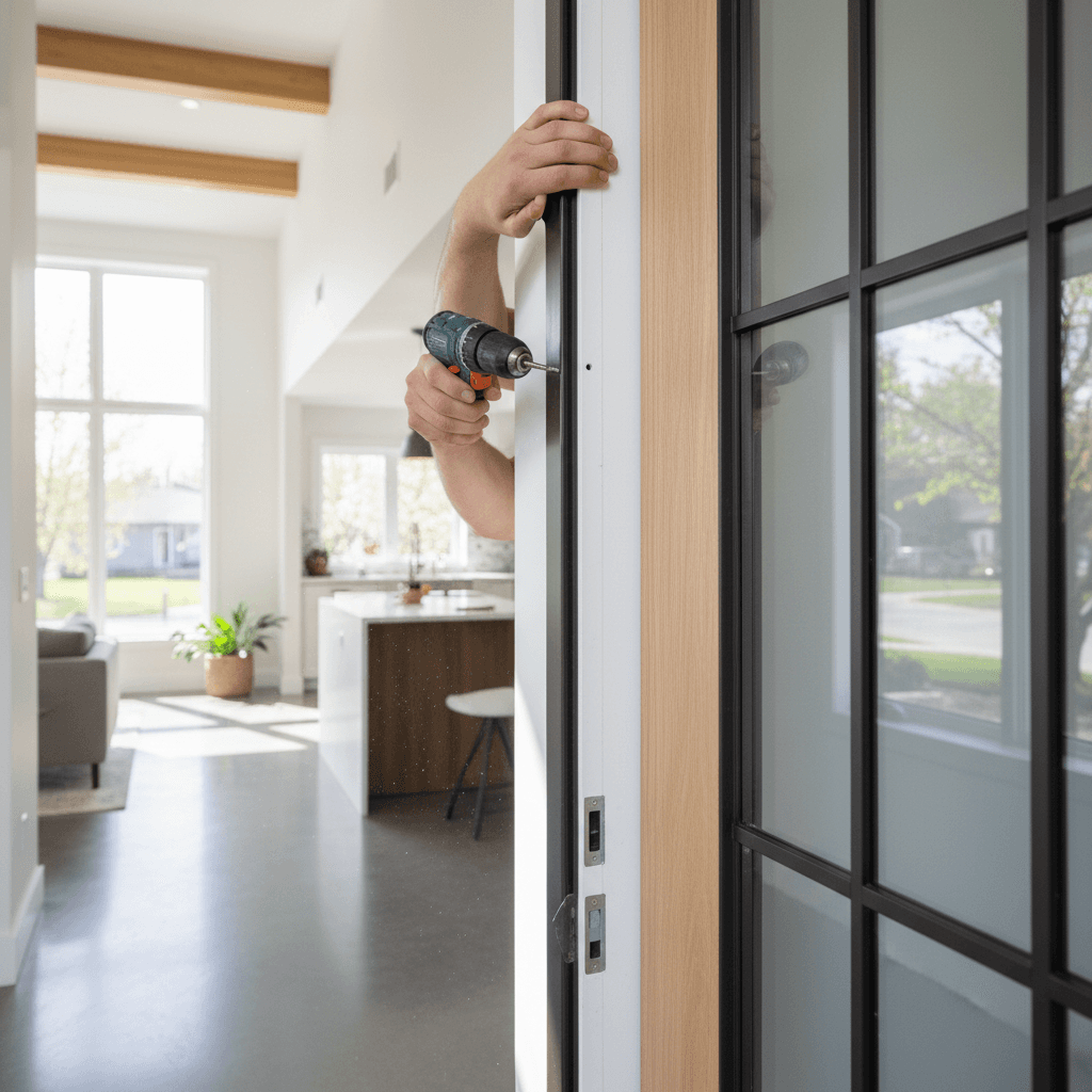 Professional storm door installation project by RenoHouse in Pickering — exterior doors