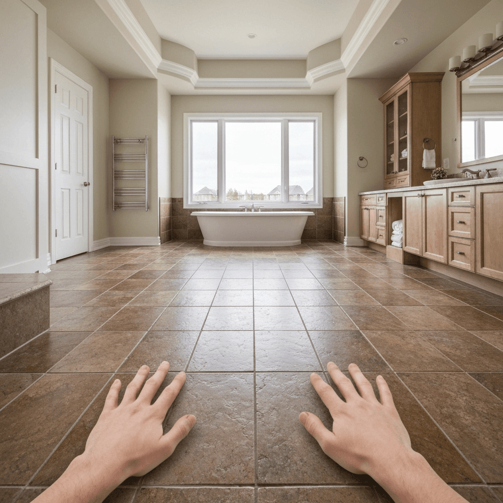 Professional tile flooring installation project by RenoHouse in Ajax — wood flooring