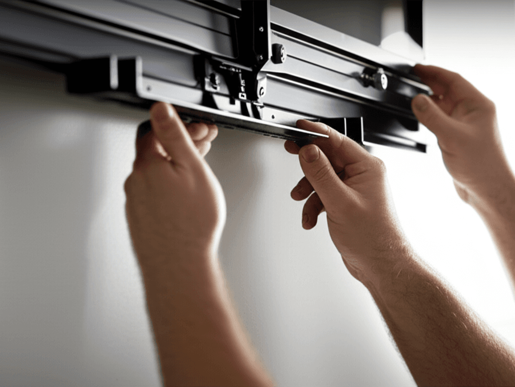 Professional tv mounting & shelf installation project by RenoHouse in Burlington — quality workmanship