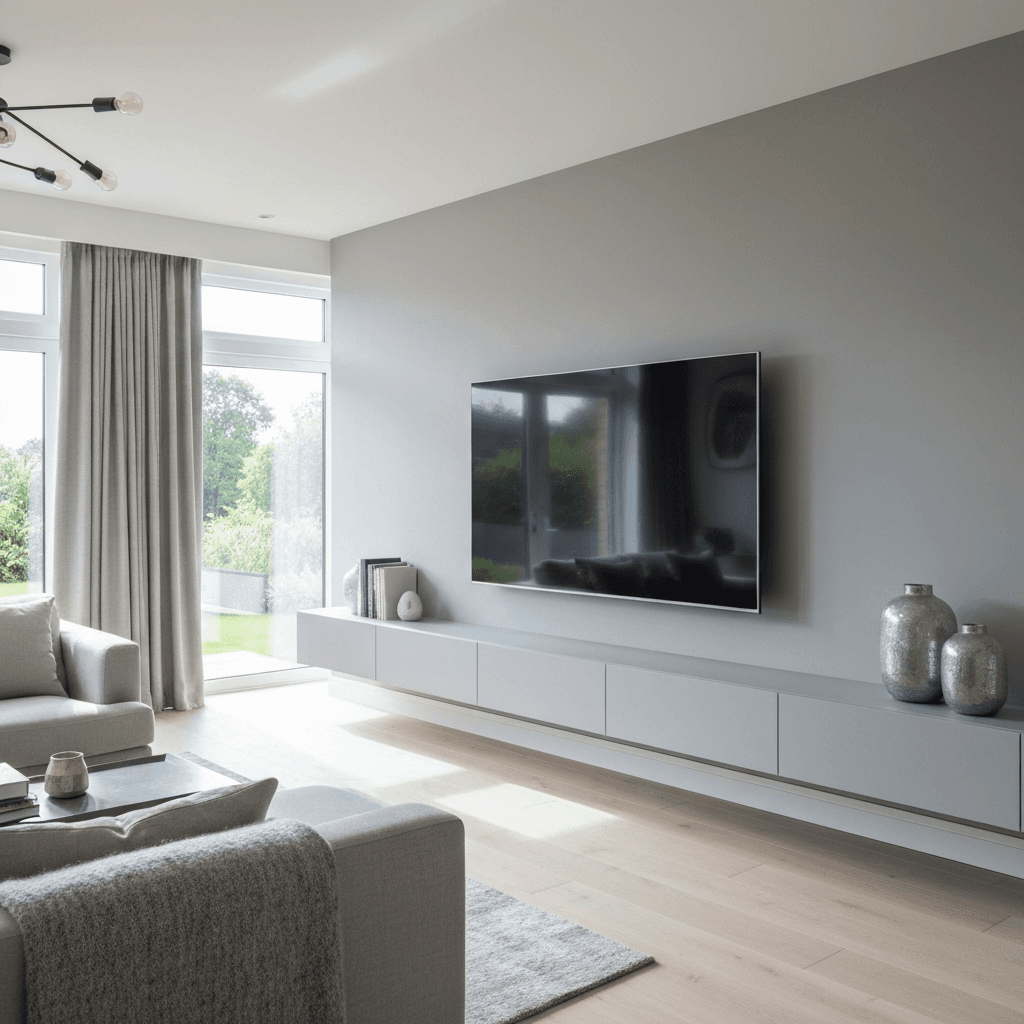 Professional tv mounting & shelf installation project by RenoHouse in Pickering — quality workmanship