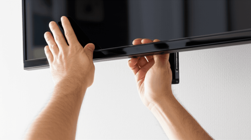 Professional tv mounting & shelf installation project by RenoHouse in Richmond Hill — quality workmanship