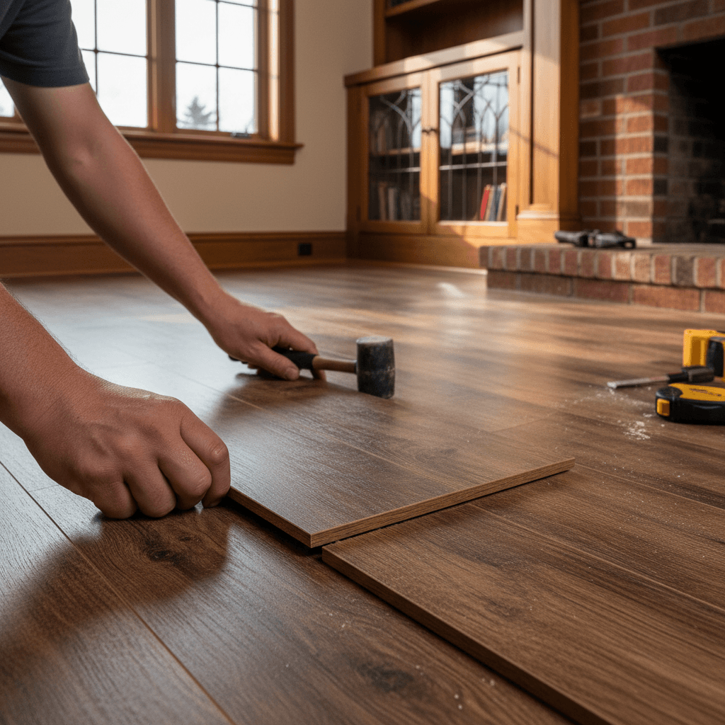 Professional vinyl flooring installation project by RenoHouse in Aurora — vinyl flooring installation cost toronto