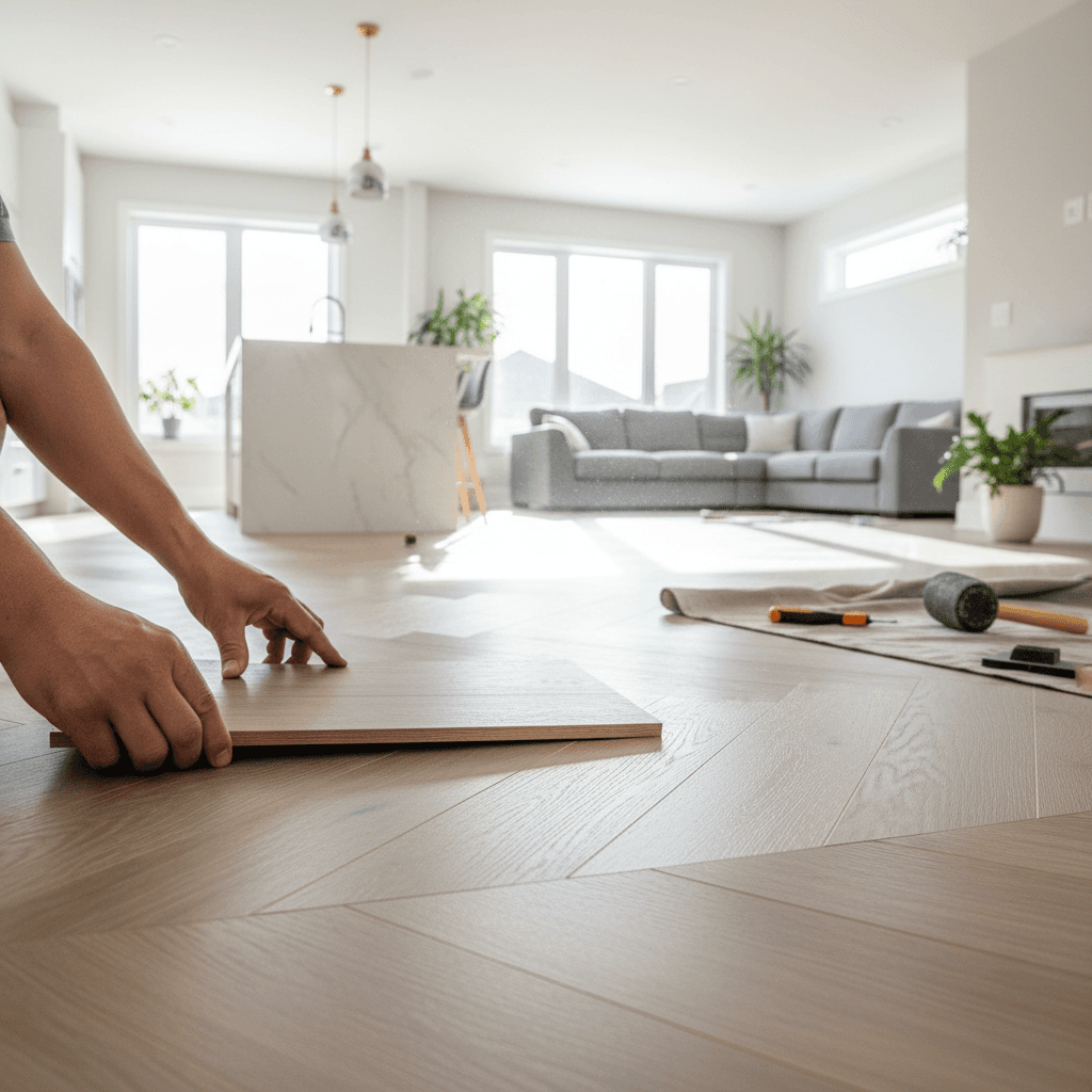 Professional vinyl flooring installation project by RenoHouse in Pickering — vinyl flooring installation cost toronto