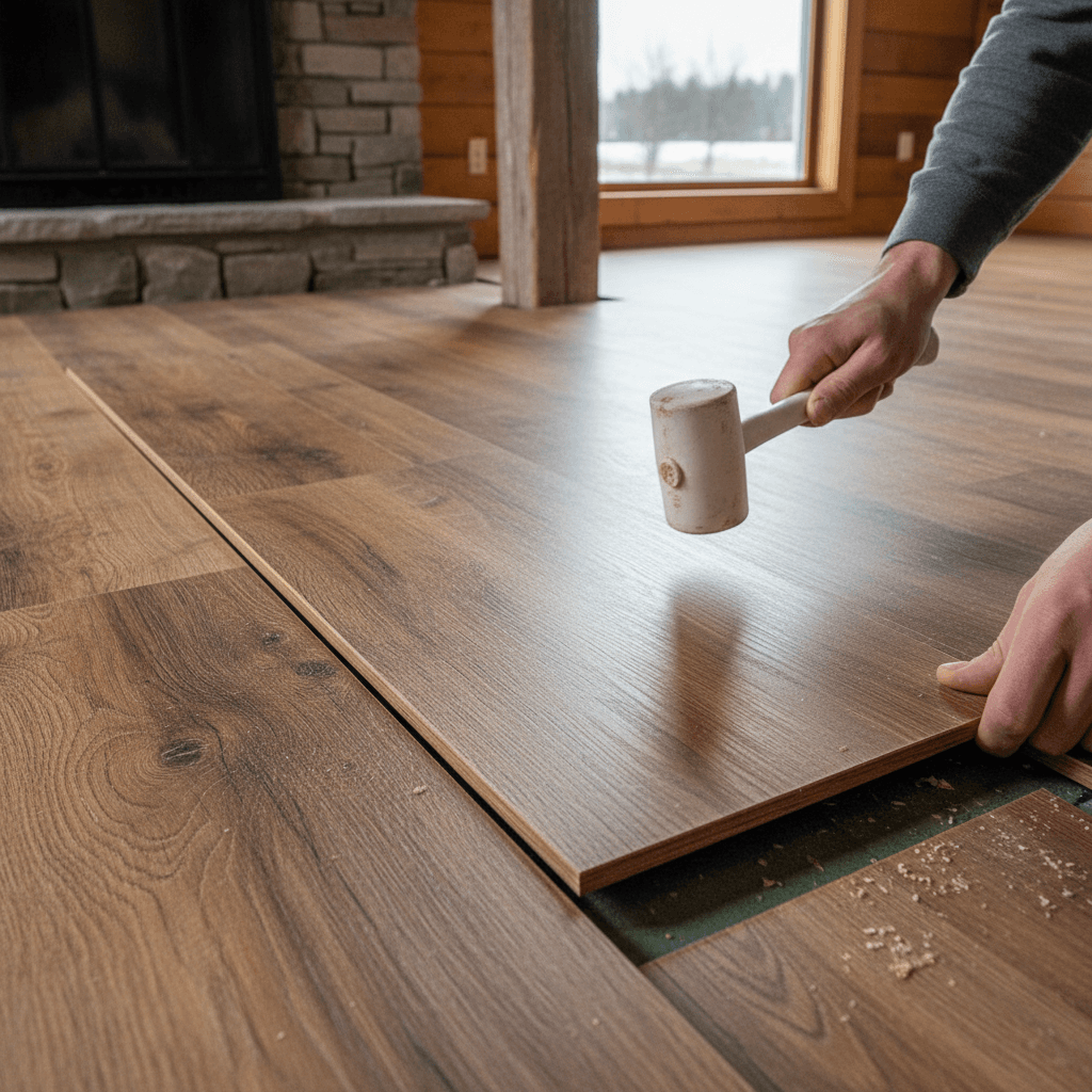 Professional vinyl flooring installation project by RenoHouse in Uxbridge — vinyl flooring installation cost toronto