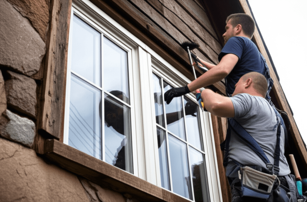 Professional window cleaning services project by RenoHouse in Caledon — deck boards