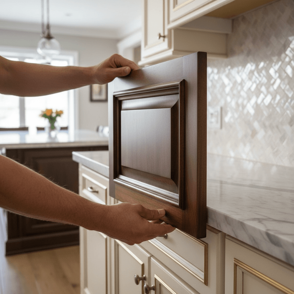 Professional cabinet door replacement project by RenoHouse in Vaughan — bathroom renovations near me