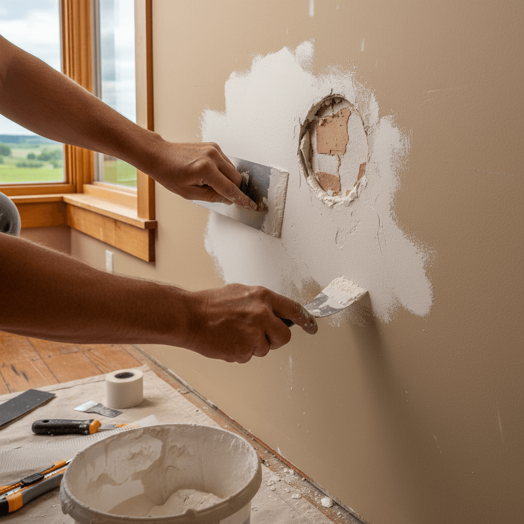 Professional drywall repair project by RenoHouse in Brock — drywall repair mississauga
