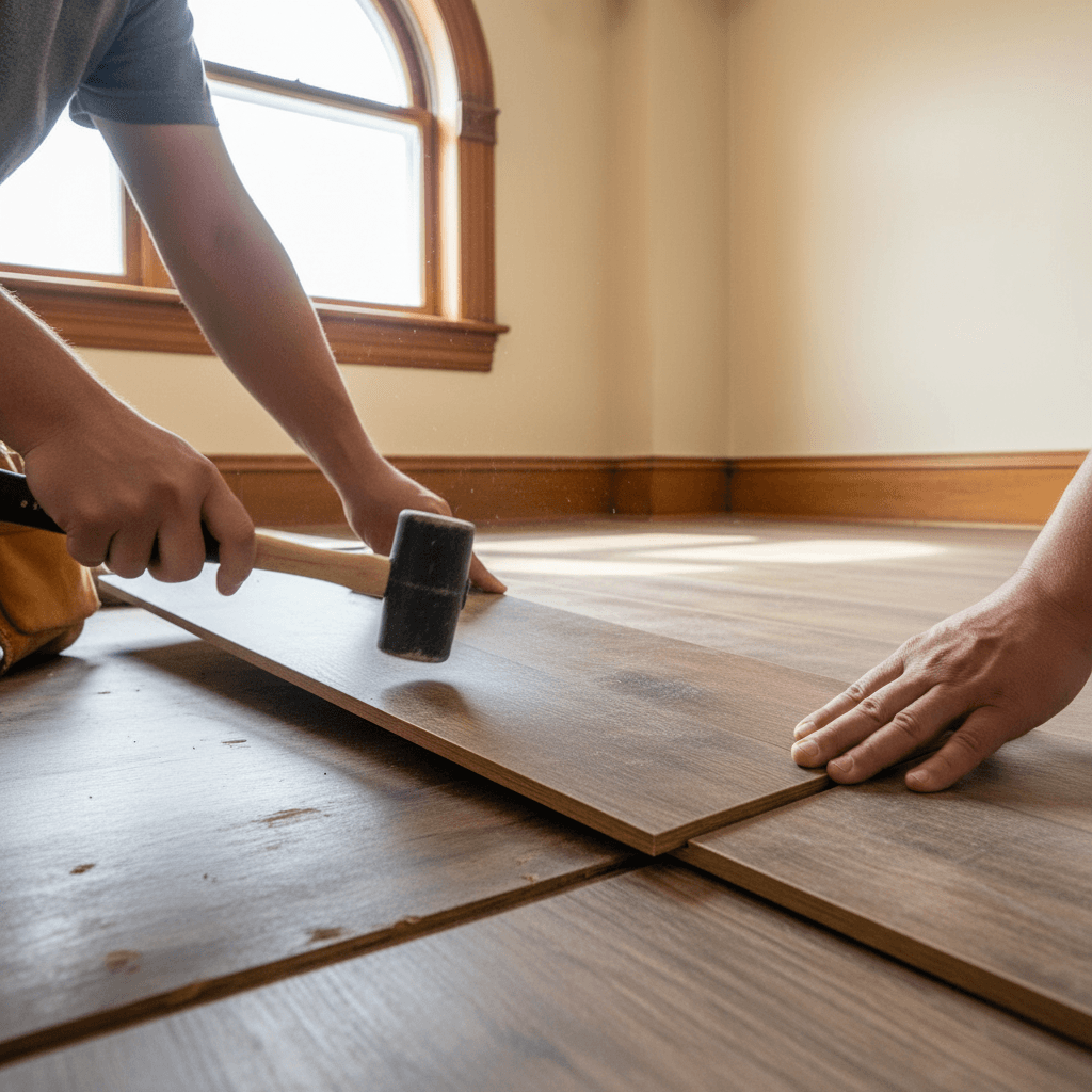 Professional laminate flooring installation project by RenoHouse in Burlington — home depot laminate flooring