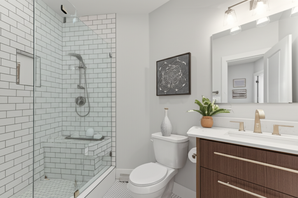Modern bathroom renovation near Vaughan — RenoHouse