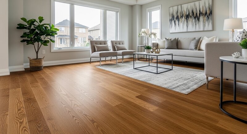 Hardwood flooring installation project in Burlington — RenoHouse