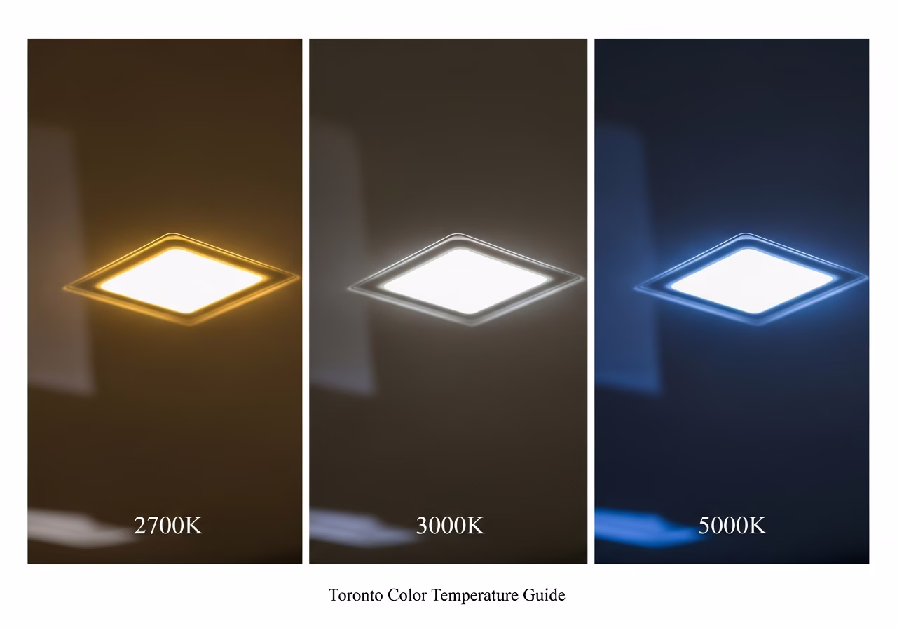 2700K vs 3000K vs 5000K for Stretch Ceiling LED — close-up of professional workmanship in a Toronto-area home