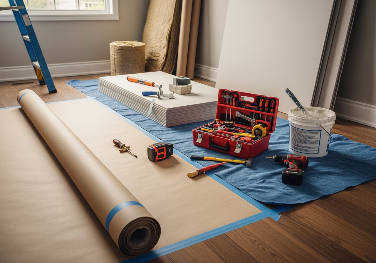 Acoustic Treatment vs Soundproofing โ tools and materials staged in a Greater Toronto Area home