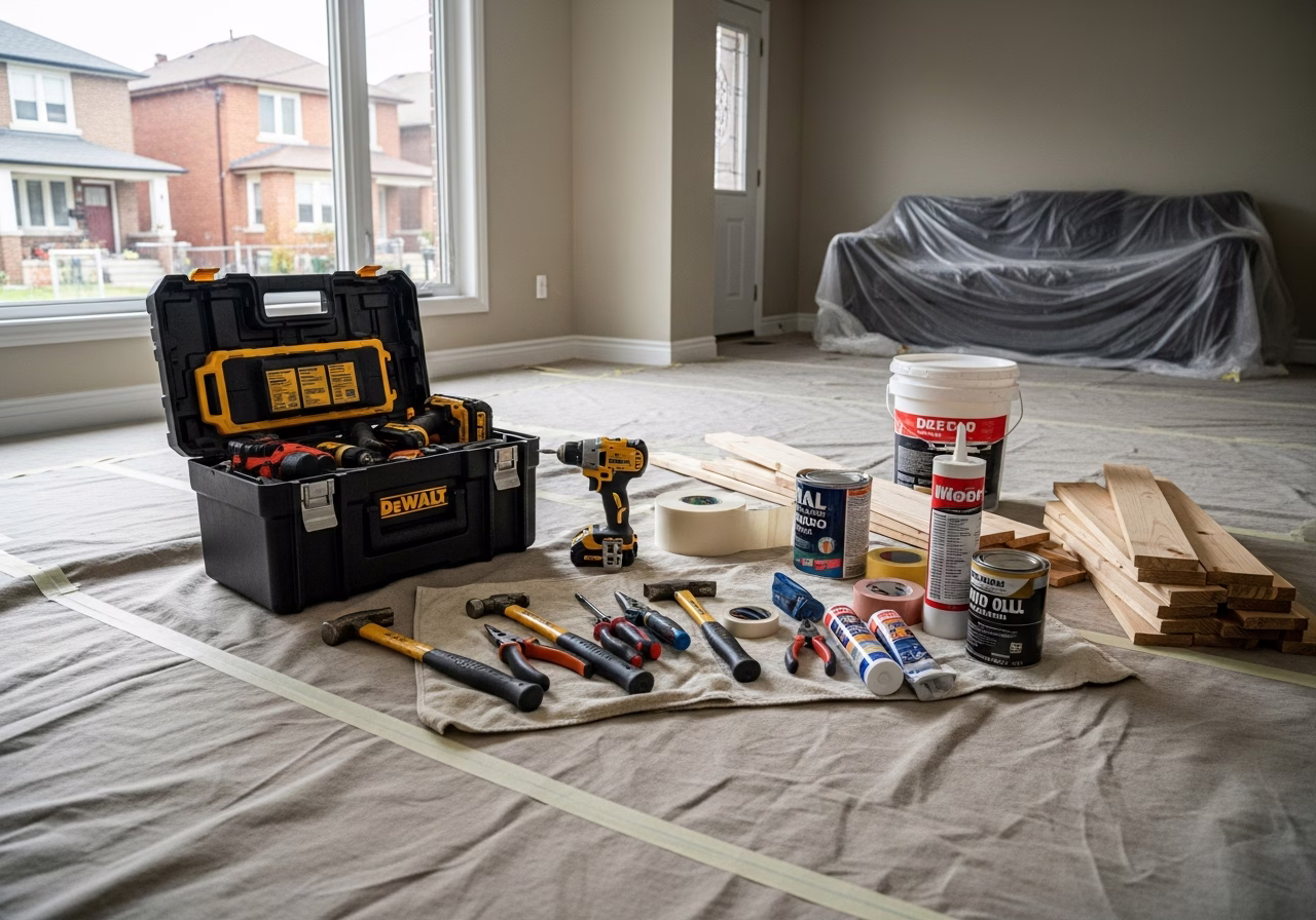 Aging in Place Home Modifications — tools and materials staged in a Greater Toronto Area home