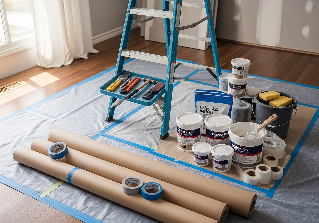 Asbestos Testing and Removal — tools and materials staged in a Greater Toronto Area home