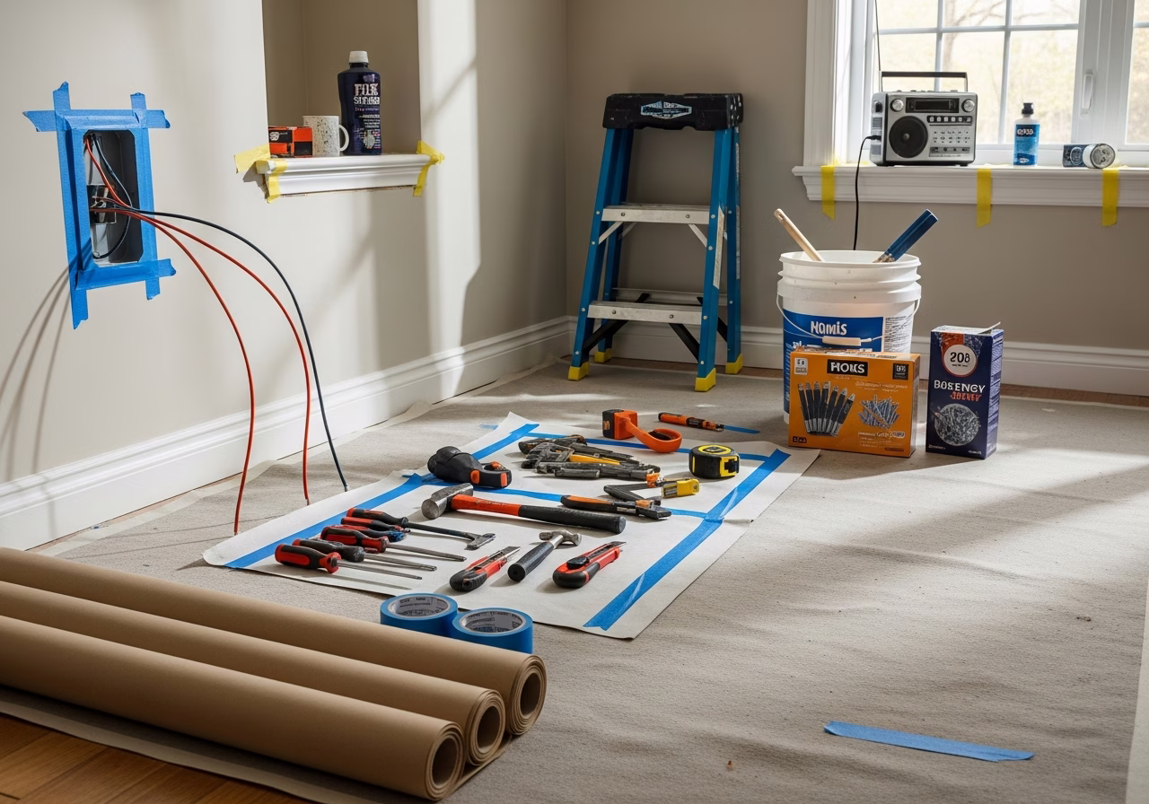 Attic Conversion Permits โ tools and materials staged in a Greater Toronto Area home