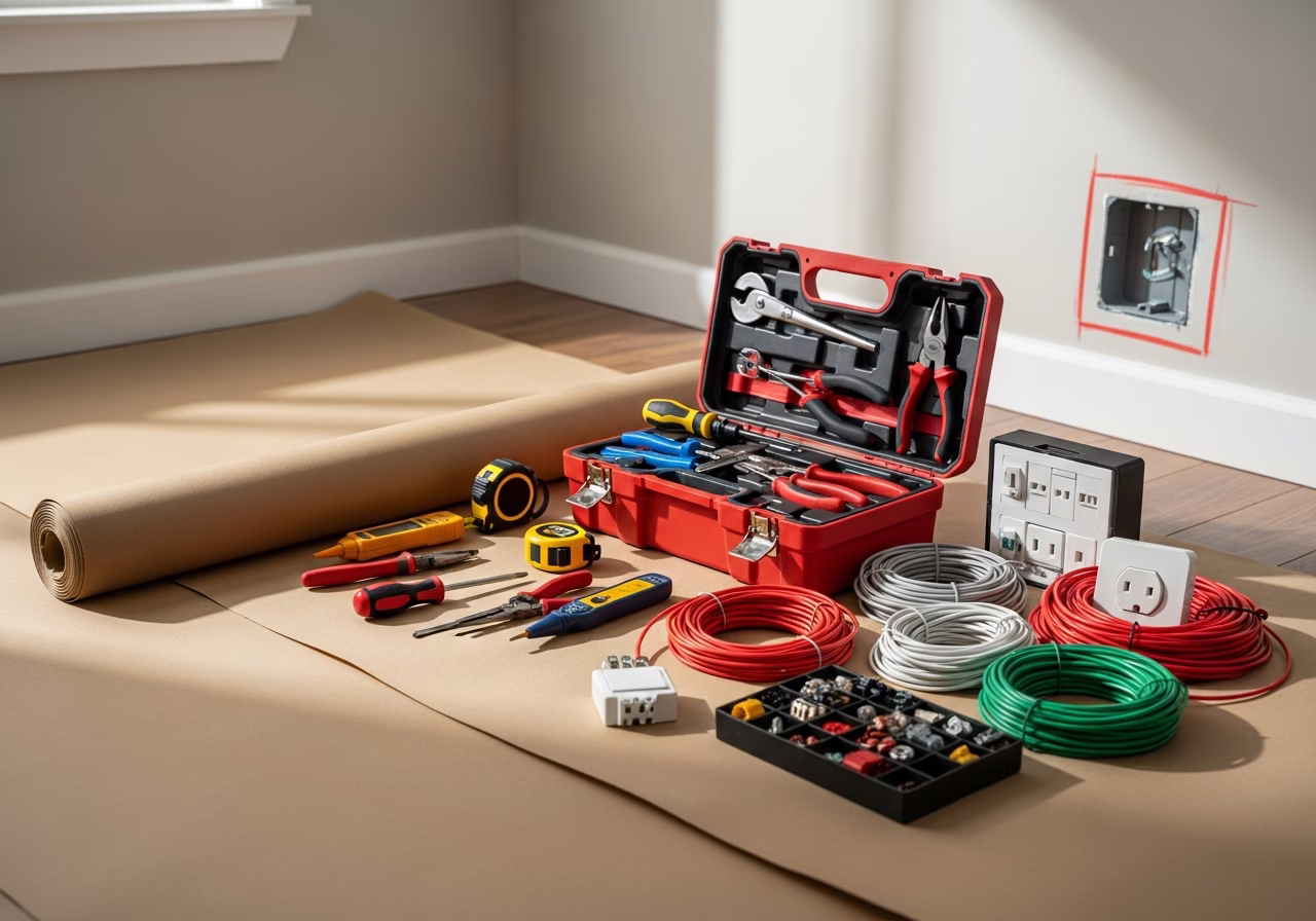Automatic Transfer Switch — tools and materials staged in a Greater Toronto Area home