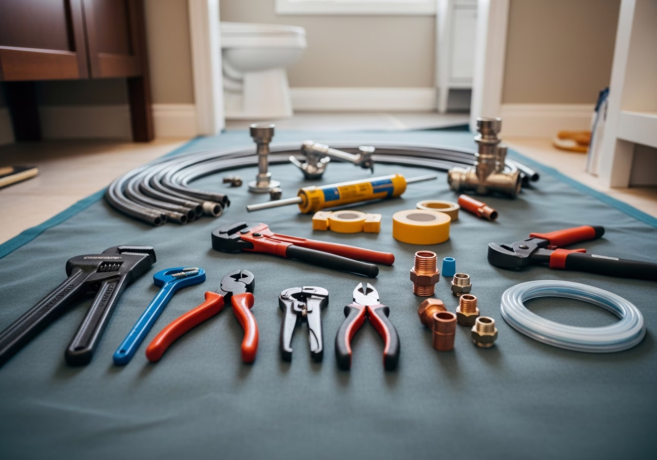 Backwater Valve vs Check Valve — tools and materials staged in a Greater Toronto Area home