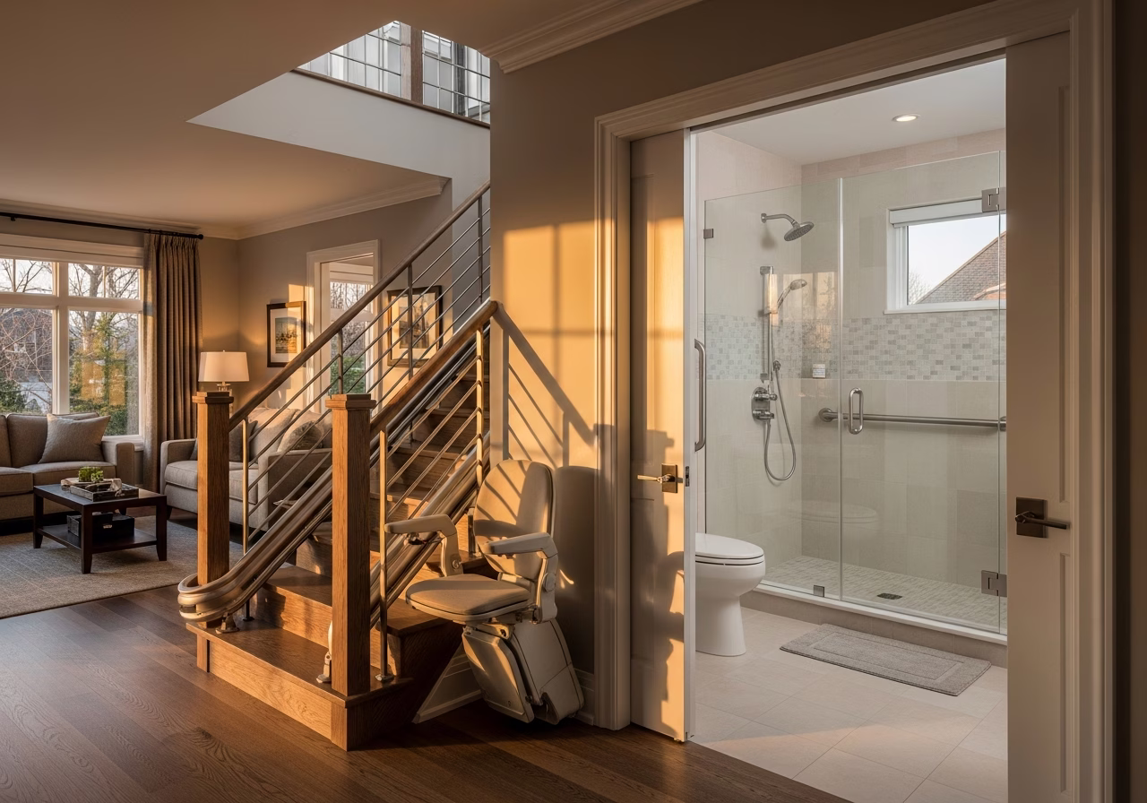 Barrier-Free Bathroom Renovation โ finished result in a Toronto or GTA home by RenoHouse