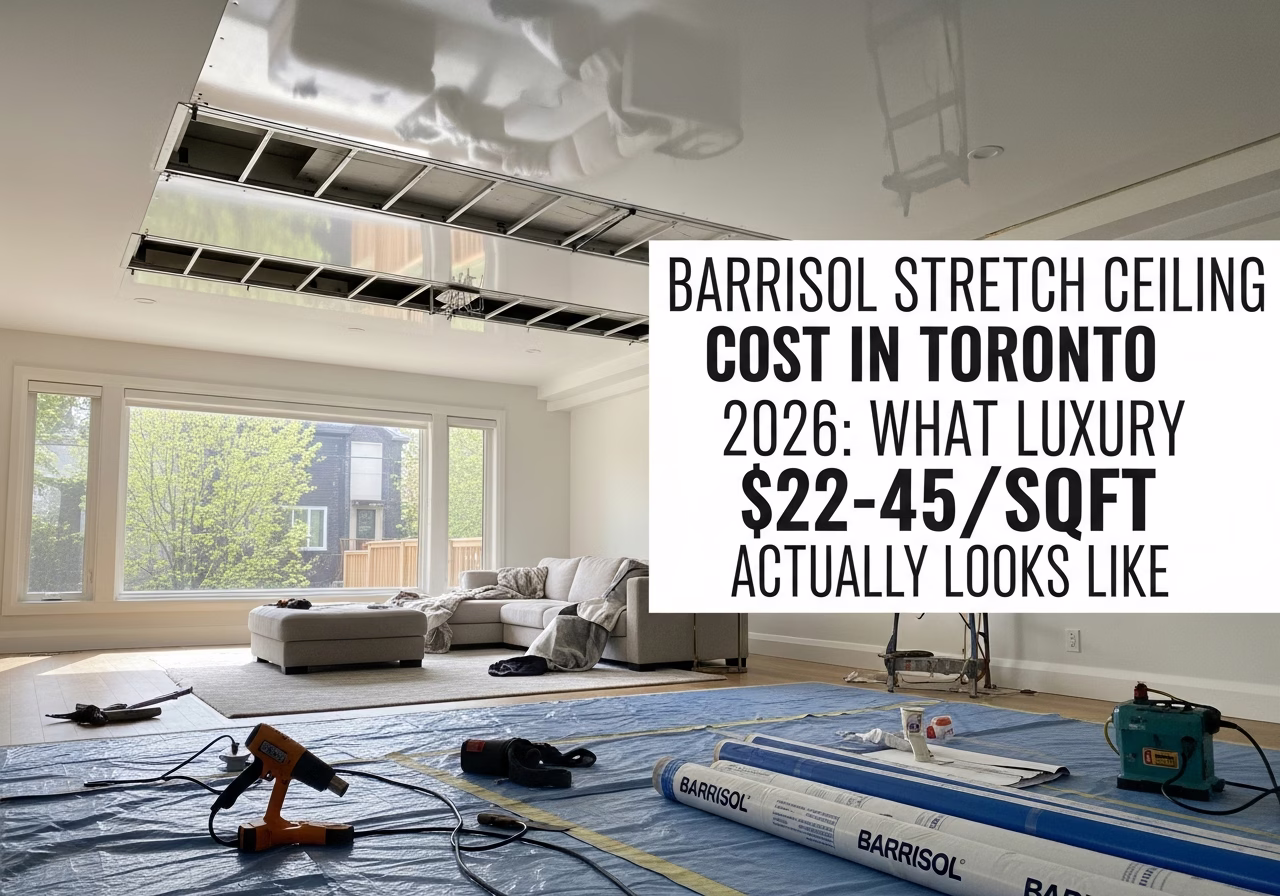Barrisol Stretch Ceiling — tools and materials staged in a Greater Toronto Area home