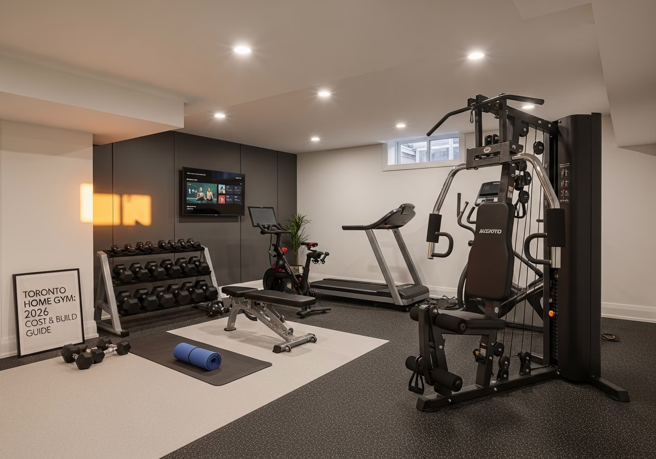 Basement Home Gym — finished result in a Toronto or GTA home by RenoHouse
