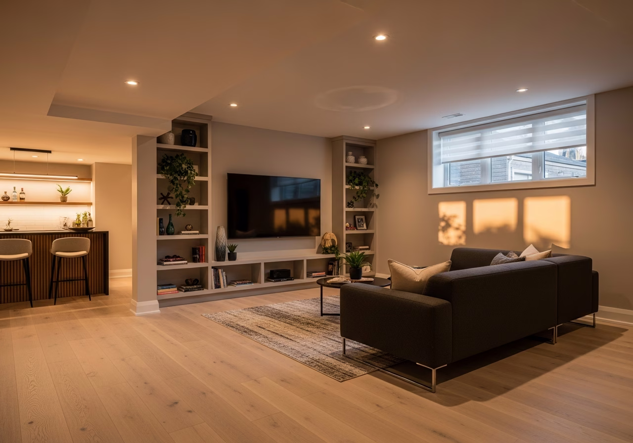 Basement Renovation — finished result in a Toronto or GTA home by RenoHouse