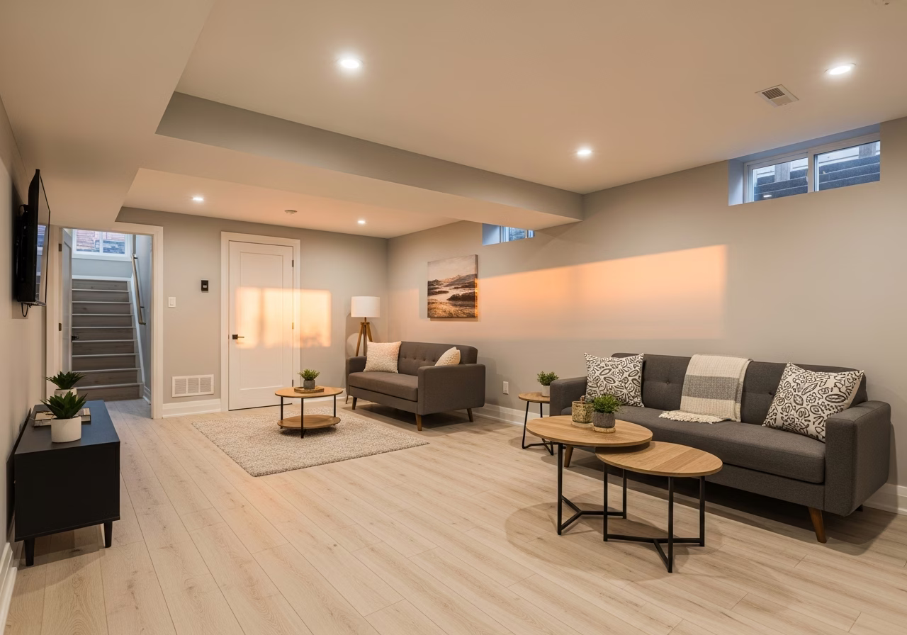 Basement Renovation — finished result in a Toronto or GTA home by RenoHouse