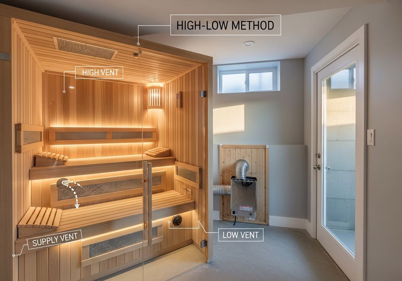Basement Sauna Ventilation — finished result in a Toronto or GTA home by RenoHouse