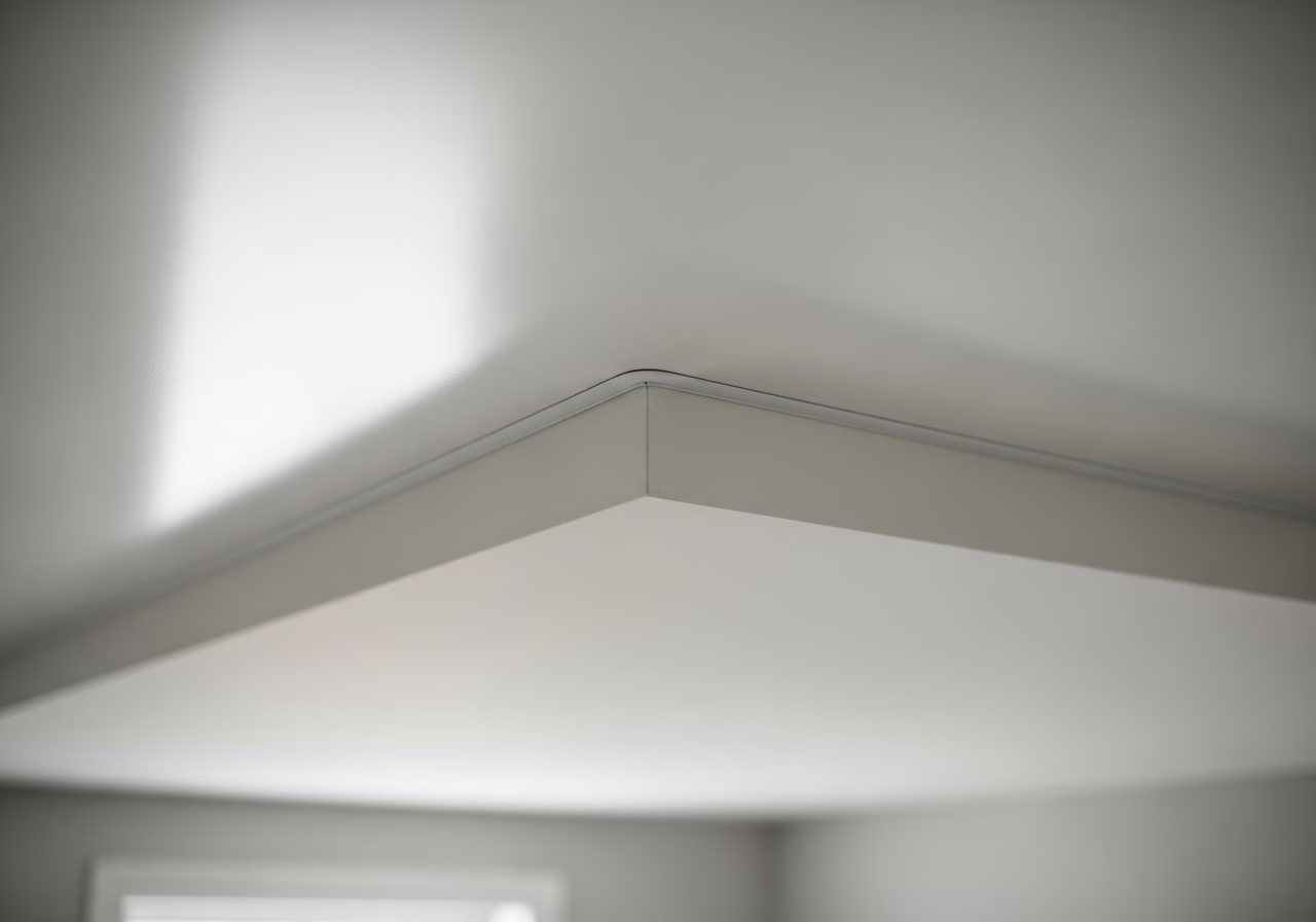 Basement Stretch Ceiling — close-up of professional workmanship in a Toronto-area home
