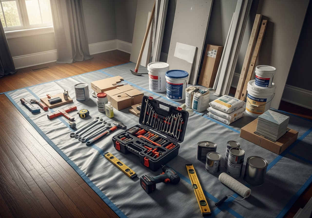Best Flooring for Dogs β tools and materials staged in a Greater Toronto Area home